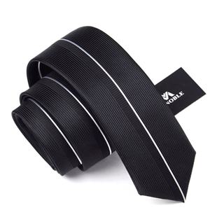 TEMU 남성 슬림핏 넥타이 | 2.36인치(약 6cm) 무늬의 우븐 블랙 넥타이