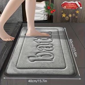 TEMU 고급 메모리폼 욕실 매트 | 매우 부드럽고 두꺼운 25D, 미끄럼 방지, 세탁기 사용 가능, 속건성 폴리에스터 욕실 러그 (거실, 주방, 세탁실, 침실용)