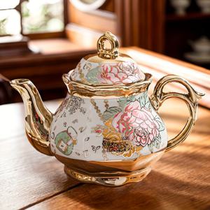 TEMU 주방, 식당, 거실에 적합한 세트 (1개의 냄비 + 1개의 뚜껑) 세라믹 티포트. 차, 커피, 물, 아프터눈 티, 차가운 음료에 사용 가능. 결혼식, 파티, 선물, 생일에 이상적입니다.