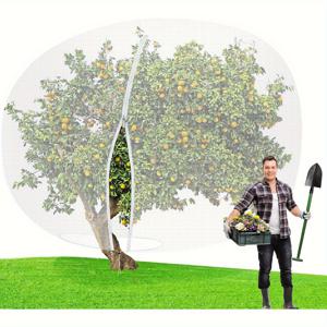 TEMU 9.9피트 x 9.9피트 / 7.87피트 x 7.87피트 대형 과일나무 그물망 가방, 지퍼와 끈이 있는 정원 식물 보호망, 블루베리 덤불 그물망 커버, 곤충, 벌레, 매미 방지용 식물 보호 메쉬 가방