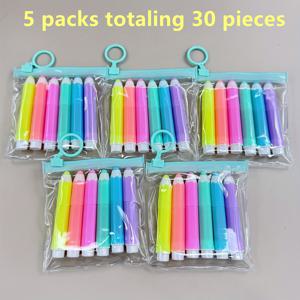 TEMU 30/60팩 창의적인 연필형 6색 형광펜, 화려한 마커, 컴팩트하고 휴대하기 쉬움, 저널링, 낙서, 노트 작성, 교실 보상, 파티 선물, 다양한 휴일을 위한 완벽한 선물