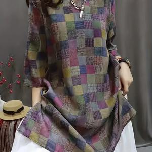 TEMU 플러스 사이즈 - 플러스 사이즈 - 메이동지 방향성 여름 V넥 패션 캐주얼 레귤러 탑