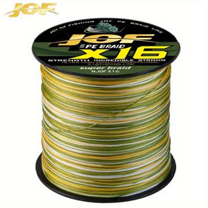 TEMU JOF 16가닥 500m/546yd 브레이드 낚시줄 - 폴리에틸렌 메인라인, X16 26.5-70.5LB 롱캐스팅 PE 브레이드, 부드럽고 강한 내구성 담수 및 해수용 카프 라인, 바다와 호수 낚시에 적합 1개