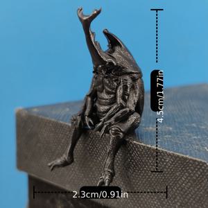 TEMU 수집용 피규어, 브라스 빈티지 몬스터/곤충 생물 피규어 - 메탈릭 마감, 디테일한 다리와 날카로운 발톱, 애니메이션 판타지 팬을 위한 책상 선반 차량 장식