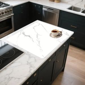 TEMU 1개 다이아토마이트, 화이트 크랙클 식기 건조 매트, 미끄럼 방지 주방 카운터 건조 매트, 내구성, 흡수력, 빠른 건조, 접시와 컵 배치에 적합