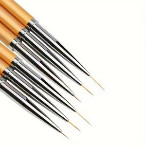 TEMU 6pcs 파인톤 골든 브러시 - 슬림 프로페셔널 아트 디자인, 네일 아트, 할로윈 장식 아트 브러시 | 세련된 브러시 디자인 | 내구성 있는 브러시, 네일 아트 용품