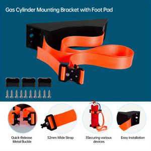 TEMU 가스 실린더 장착 브래킷 키트, 퀵 릴리스 디자인, 와이드 스트랩, 소화기 고정 스트랩, 산소 탱크 고정