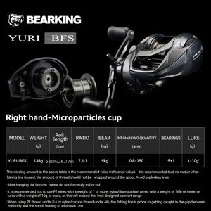 TEMU BRARKING YURI 25 신형 물방울 루어 릴 | 초경량 디자인의 고강도 탄소 바디 | 짧은 샤프트 라인 컵으로 부드러운 | 정밀한 앤티버드 라인으로 장거리 캐스팅 | Bot용 전문가 등급 낚시 릴