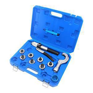 TEMU HVAC 유압 확장 도구 키트 (구리 파이프용), 확장 범위 3/8인치 ~ 1-1/8인치, 전문가용 40CR 스틸 플레어링 도구 세트 (교체 가능한 플레어링 헤드 포함), 연성 구리, 알루미늄 수동 확장에 적합