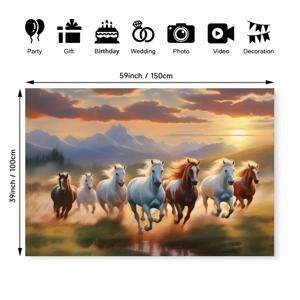 TEMU 1개 행운의 일곱 말 이벤트 배경 - 홈 데코, 포토샵, 축하 행사 스타일링에 완벽한 선택, 포토샵 배경 | 일몰 풍경 | 배경, 말 애호가 선물