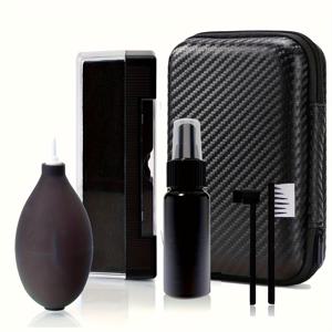 TEMU 6pcs 전문 바이닐 레코드 클리닝 키트 (벨벳 브러시, 바늘, 디스펜서 병(어댑터 전용), 보관 케이스 포함) - LP, 78s, 45s 턴테이블 유지보수 세트 - 레코드 플레이어 호환 (액체 미포함)