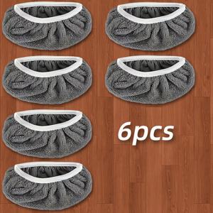 TEMU 6개 재사용 가능한 걸레 패드 교체품 - 걸레와 호환, 습식 및 건식 바닥 청소에 적합, 신축성 있는 가장자리가 있는 빨 수 있는 걸레 천, 나무 바닥, 타일, 라인올에 이상적