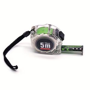 TEMU 1개 고정밀 자동 잠금 형광 줄자 - 3M/5M, 레이저 잉크젯 코드 박스 디자인, ABS 수지, 정확도, 건설 및 기타 작업을 위한 선명한 디스플레이