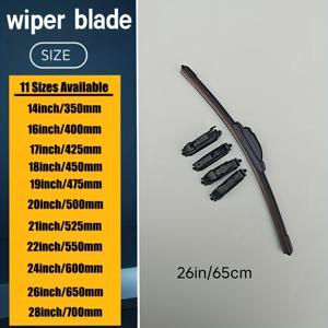 TEMU 업그레이드 와이퍼 블레이드 1개 + 4가지 어댑터, 모든 차량 모델에 적합, 더 높은 정밀도를 위해 6중 고무 스트립으로 설계, 앞유리 와이퍼, 지원되는 크기: 35.56 Cm, 40.64 Cm, 43.18 Cm, 45.72 Cm, 48.26 Cm