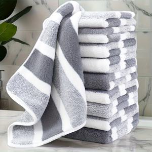 TEMU 30*30cm/11.8*11.8인치의 넓은 사각 타월 10개 세트. 부드럽고 빠른 건조 소재로 제작되었으며, 걸이형으로 디자인되었으며, 강력한 흡수력, 피부에 부드러움, 주방, 욕실 또는 가정에서 사용하기에 이상적입니다.