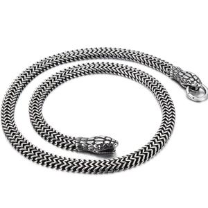 TEMU 남성용 60Cm 긴 고딕 304 스테인리스 스틸 뱀 체인 목걸이, 크리스마스에 이상적이며 추수감사절에 완벽