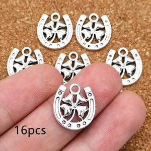 TEMU 16개 세트 말발굽 행운의 클로버 펜던트, 15x16mm, 스타일 패션 DIY 주얼리 액세서리, 핸드메이드 귀걸이 팔찌 목걸이 부품, 의류 가방 키체인 장식