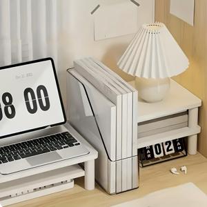 TEMU 투명 북스탠드 1개, A4 용지, 노트북, 잡지, 문서용 다기능 탁상용 정리함