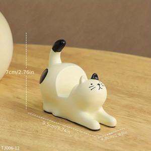 TEMU 스트레칭하는 고양이 피규어, 얼룩고양이 휴대폰 거치대, 책상 장식, 게으른 연속 시청을 위한 창의적이고 실용적인 제품