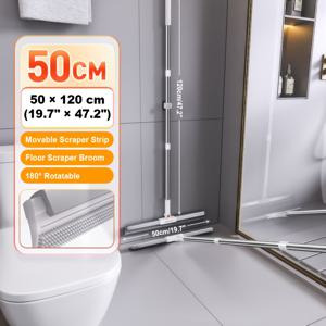 TEMU 조이보스 멀티펑셔널 매직 바닥솔 - 롱 핸들 & 양면 스크래퍼 포함, 강력한 애완동물 털 제거, 논스틱 털솔, 하드 플로어 및 유리 바닥용, 가정 및 상업용 - 내구성 플라스틱