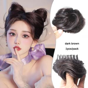 TEMU 미니 고양이 귀 가발 클립온 번/포니테일 헤어 익스텐션 - 내열성 섬유 고양이 귀, 번 & 업스타일용, 할로윈, 크리스마스용 쉬운 클립인 (접착제 필요 없음) - 볼륨 & 풍성함