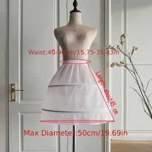 TEMU 단단한 스커트 코스프레를 위한 스틸 후프 2개가 달린 데일리 페티코트