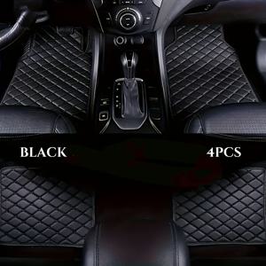 TEMU 럭셔리 PU 가죽 자동차 바닥매트 4종 세트, 미끄럼 방지 및 내구성 강화, 전후면 차량용 바닥매트, 대부분의 차종에 적합