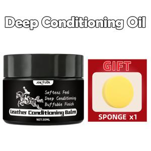 TEMU JOKJOK - 즉석 가죽 복원 - 가죽 보습 밤 (안장 안전) 스펀지 포함 - 건조하고僵한 가죽을 위한 딥 컨디셔닝, 버핑 가능한 천연 엔드 - 타크, 부츠, 가방, 벨트 & 일상적인 가죽용 - 간편한 사용, 조금만 사용해도 효과