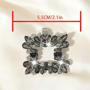 TEMU 1개 분리형 사각 액세서리, 고급스러운 메탈 신발 클립, 웨딩 슈즈, 파티 슈즈, 비즈니스 슈즈, 가방 등에 적합, 배터리 없음