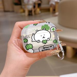 TEMU 애니메이션 귀여운 J-Joke 베어 Apple Airpods 1/2/3/4/Pro/Pro2 호환 보호 케이스 커버 | TPU, 경량, 내구성, 스크래치 방지, 충격 방지, 미끄럼 방지, 스크래치 방지, 버클형 케이스
