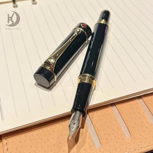 TEMU 1개 용성 9668 블랙 골든 메탈 캘리그라피 펜, 비즈니스맨, 학생, 임원을 위한 오피스 필기구