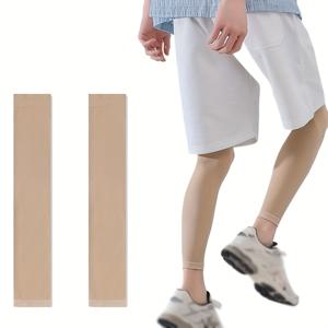 TEMU 2개 세트: 아이스 파이버 원단 허벅지 높이 양말 1켤레, 플러스 사이즈 기장 연장 양말, 에어컨용 보온 양말, 무릎 위 허벅지 높이 양말, 문신 가리개용 중목 양말. 블랙, 화이트, 라이트 그레이, 다크 그레이, 라이트 베이지, 라일락 퍼플 등 6가지 색상 선택 가능. 범용 압박 양말, 다기능 다리 케어, 부드러운 원단, 남녀공용 스타일