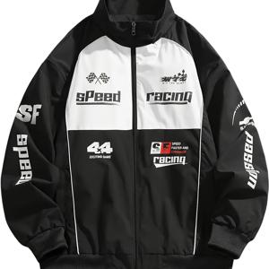 TEMU 남성 가을/겨울용 재킷. 작은 스탠드 칼라, 프린트 디자인, 비탄성 섬유로 제작되어 캐주얼하면서도 스타일리시하고 다재다능한 룩을 제공합니다.