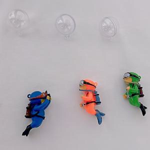 TEMU 스노클링 장식 3개, 귀여운 다이버 수족관 장식, 세계를 시뮬레이션하는 플라스틱 잠수함, 다양한 어항에 적합