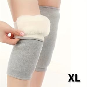 TEMU 따뜻한 노인용 추위 방지 레그워머, 두꺼운 플리스 남녀 공용 가을 겨울용 레그워머