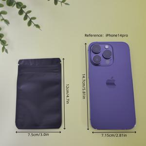 TEMU 플랫 블랙 알루미늄 호일 파우치, 매트 블랙 자동 밀봉 백, 주얼리 산화 방지 밀폐 봉투, 식품 보관 포장백, 불투명 (50개입), 여행 정리용, 내구성 플라스틱, 밀폐 용기, 홈 오거나이저