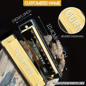 TEMU 이름으로 맞춤 제작된 하모니카 각인, DIY 개인 맞춤 서명 (생일 선물용), 초보자 친화적인 10홀 블루스 하모니카 (입문자용), 전문가용 공연 모델, 크리스마스 선물 맞춤 제작, 크리스마스 장식