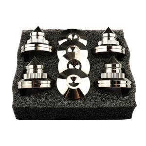 TEMU YYTCG 순수 구리 금색 스피커 스탠드 발판 4개입 (스피커 및 바닥 포함), 박스 포장