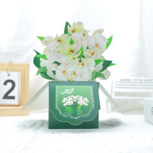 TEMU 1개, 3D 입체 팝업 화이트 오키드 부케 인사말 카드 장식과 메모 및 봉투 포함 - 생일, 아버지의 날, 어머니의 날, 데이, 결혼식 및 감사 편지에 완벽한 선택