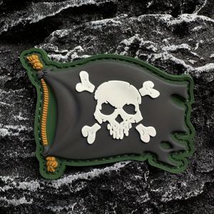 TEMU 해적 해골 배너 사기 배지 비스코스 뒷면 3DPVC 팔찌 패치 배지 1개, 백팩, 의류, 헬멧 팔찌용