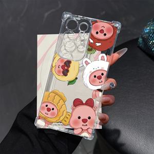 TEMU 폰 케이스: 귀여운 캐릭터 디자인 갤럭시 S25 S24 S23 S22 S21 S20 FE 울트라 플러스 4G 5G 호환, 충격 방지 투명 소프트 백 커버