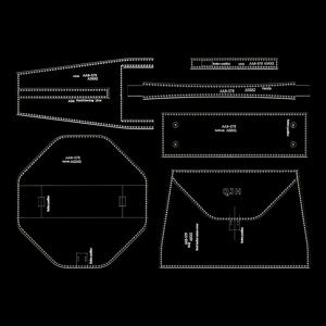 TEMU 대용량 여성 크로스백 1세트, 패션 핸드백 지갑, 아크릴 템플릿, DIY 가죽 공예 - 레이저 컷 천공 재봉 템플릿 - 특별한 선물 - 미완성 제품