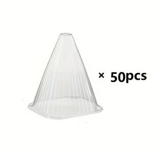 TEMU 세라믹 재질의 세로 RIDGE 패턴 식물 덮개 50개 세트. 모종 및 다양한 식물에 적합하며, 새, 달팽이, 민달팽이, 해충 및 서리로부터 일년 내내 보호합니다. 가정 정원 가꾸기 필수품입니다.