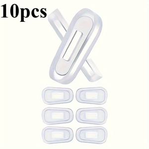 TEMU 10개입 미끄럼방지 안경 코패드 - 부드러운 실리콘 안경 쿠션, 모든 프레임 호환 가능 - 땀 방지 및 스크래치 방지 - 안경, 독서용, 컴퓨터, 여행용 (10개 세트), 편안한 착용감, 유연 소재, 콘택트렌즈 사용자용 액세서리