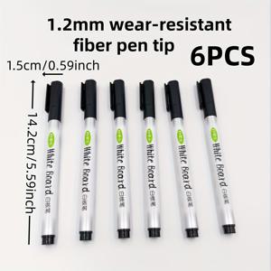 TEMU 2/6개 세트 간편 쓰기 및 지우기 마커 펜, 1.2mm 내구성 섬유 팁, 물감형 화이트보드 마커 - 편안한 그립 핸들, 택배·물류·사무용 필기용 블랙 잉크