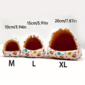 TEMU 1개 포근한 플러시 소형 애완동물 침대 - 부드럽고 따뜻한 햄스터, 친칠라, 마우스 & 헛처럼 집, 귀여운 햄스터 터널 입구, 내구성 있는 얼룩 방지 원단, 새, 마우스, 기니피그, 드워프 햄스터용 - 사계절 둥지