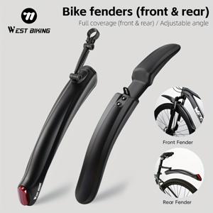 TEMU 웨스트 바이킹 자전거 펜더 세트 - 산악자전거/그레이블 바이크/로드바이크용 전면 및 후면 머드가드 - 각도 조절 가능한 풀 커버리지 스플래시 가드 - 실내 트레인러 및 야외 라이딩 호환 가능