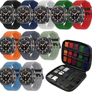 TEMU 삼성 갤럭시워치 Ultra 47mm용 10팩 밴드, 남녀공용 수경형 스포츠 통기성 스트랩 (보관백 포함)