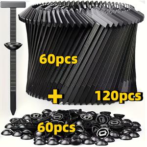 TEMU 120개 다기능 케이블 타이 클램프 고정 못, 내구성 좋은 나일론 케이블 타이 버클 클램프, 바늘 및 버튼 디자인의 자동 잠금 지퍼 리테이너, 자동차 수리, 전선 관리 및 가정용 다기능 도구, 신학기에 적합