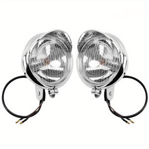 TEMU 오토바이용 크롬 범용 안개등 2개 세트, 하리디, 보버, 크루저, 투어링 및 오토바이에 적합, DC12V 작동